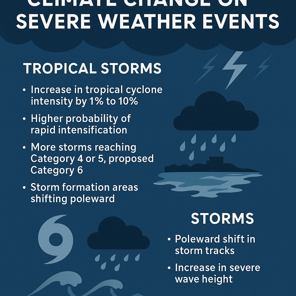 Perubahan iklim meningkatkan intensitas badai dan cuaca ekstrem, berdampak besar pada pelayaran, keselamatan, dan risiko banjir pesisir.