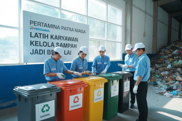 Pertamina Patra Niaga Regional JBB gelar pelatihan pengelolaan sampah terintegrasi untuk karyawan dan mitra binaan guna dukung SDGs.